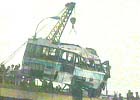 Bus being pulled out of the Yamuna