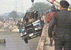 Bus being pulled out of the Yamuna