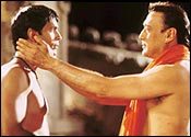 Milind Soman and Jackie Shroff in Agni Varsha