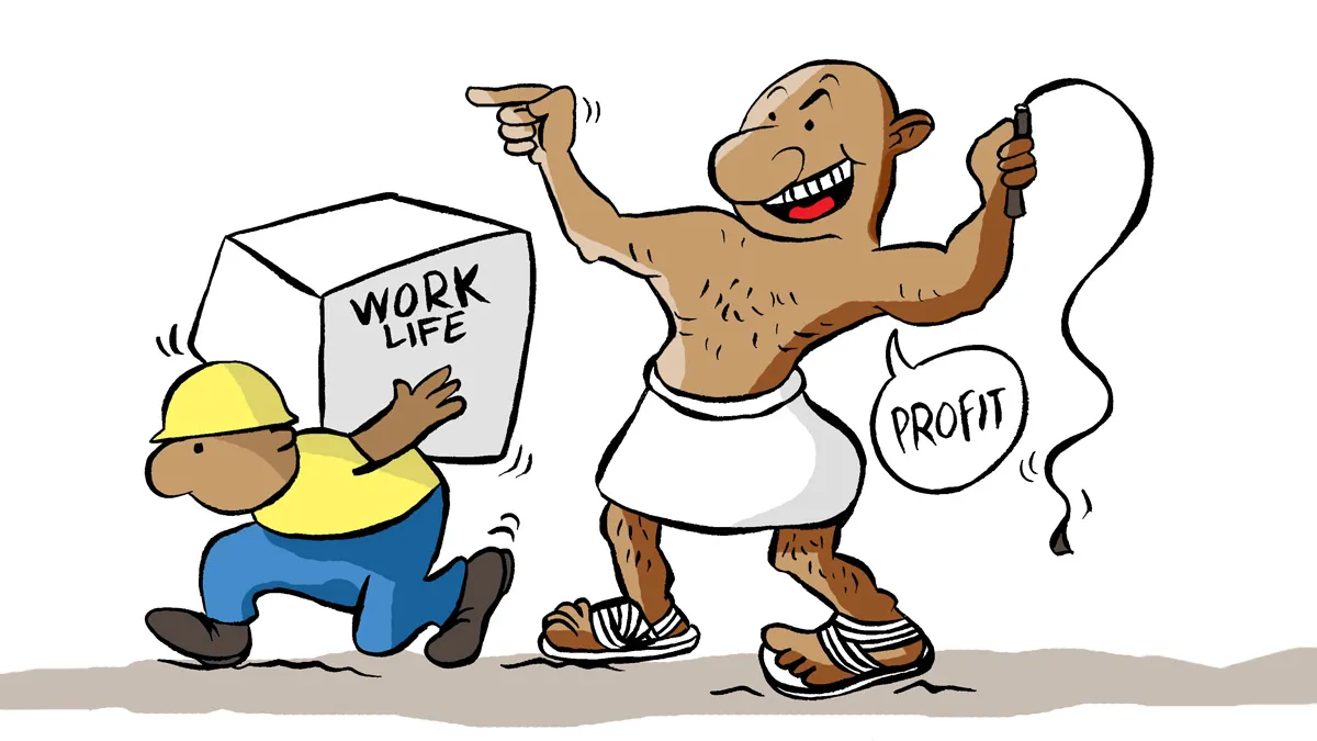 Uttam Ghosh illustration about 90-hour workweek