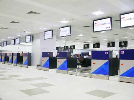 Check-in counters at the international terminal