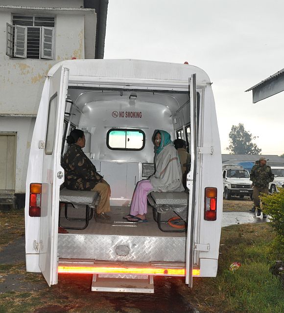 Irom Sharmila in 2011 arriving at the chief judicial magistrate's court in Imphal, where she was produced every fortnight