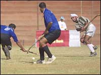 Gurusevak Singh scores from a penalty-corner.
